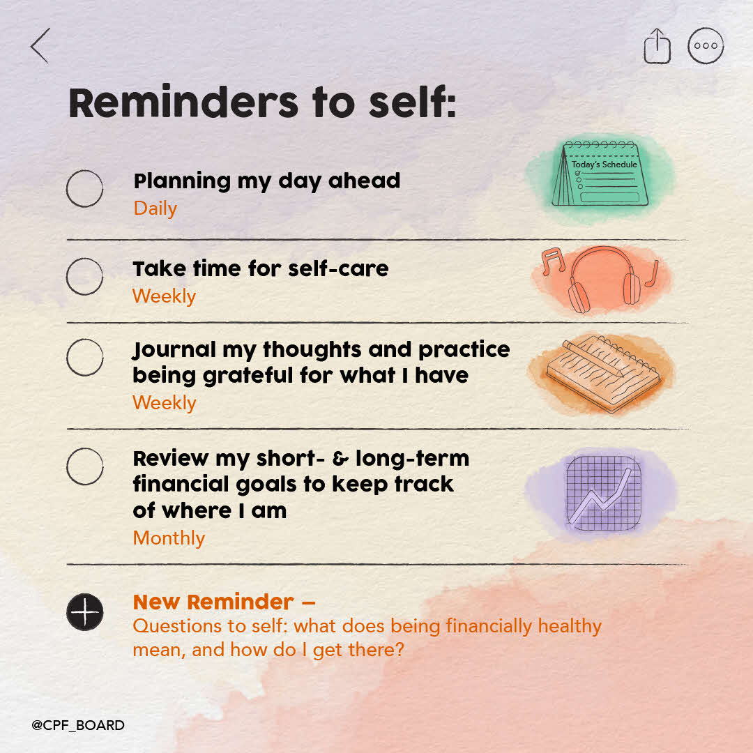 reminders to self checklist