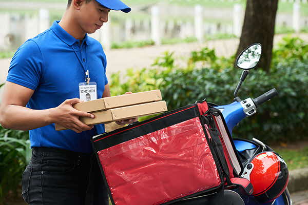 Delivery worker at work